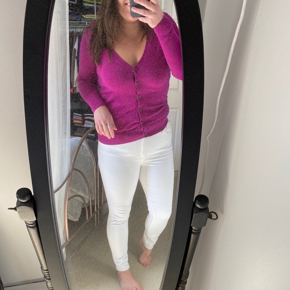 GAP Fuchsia Button Front Cardigan Sz S - WOW 🌺 - Picture 1 of 8